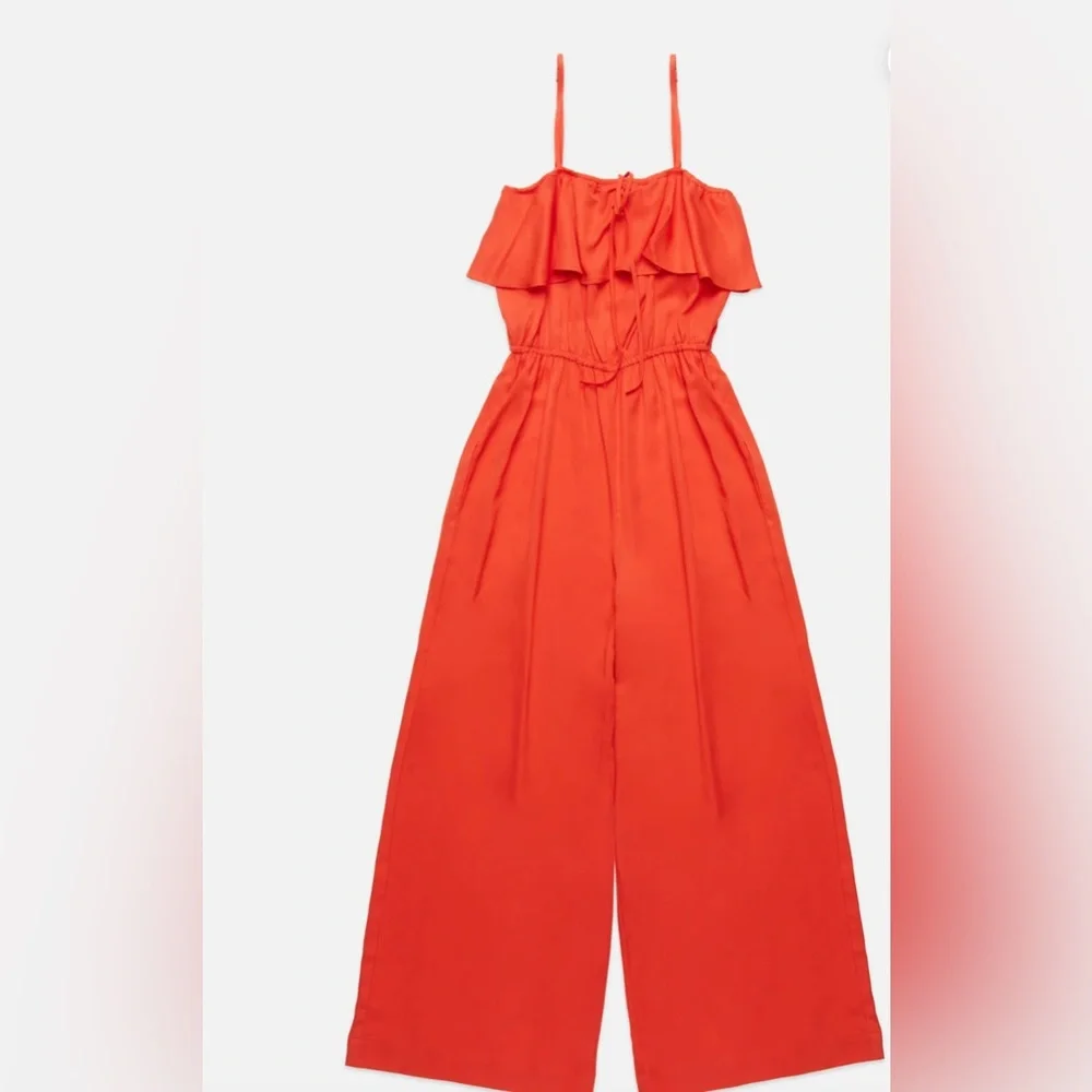 Deluc Red Ruffle Jumpsuit - Picture 7 of 8